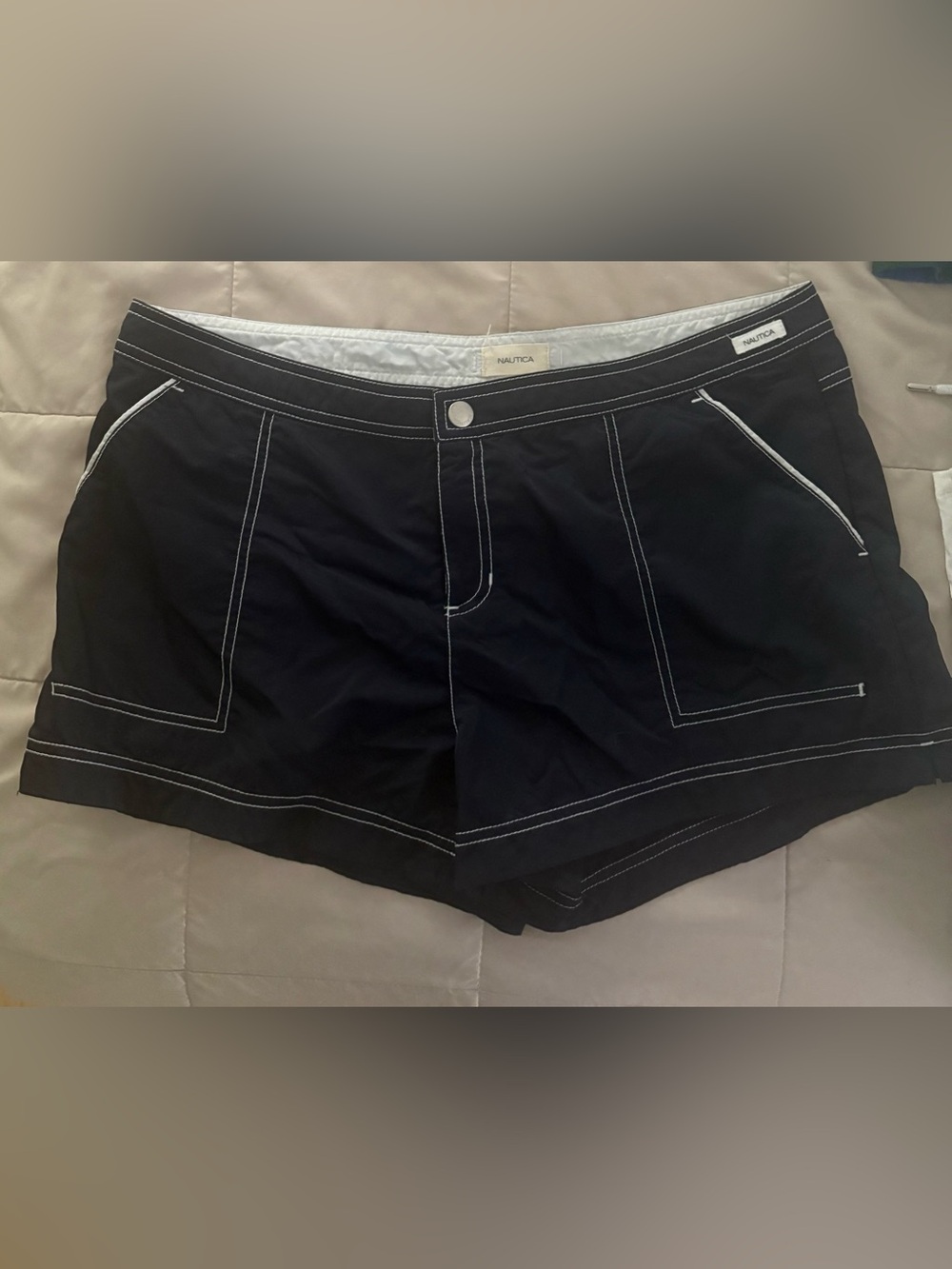 Nautica Navy Shorts with White Contrast Stitching women’s large